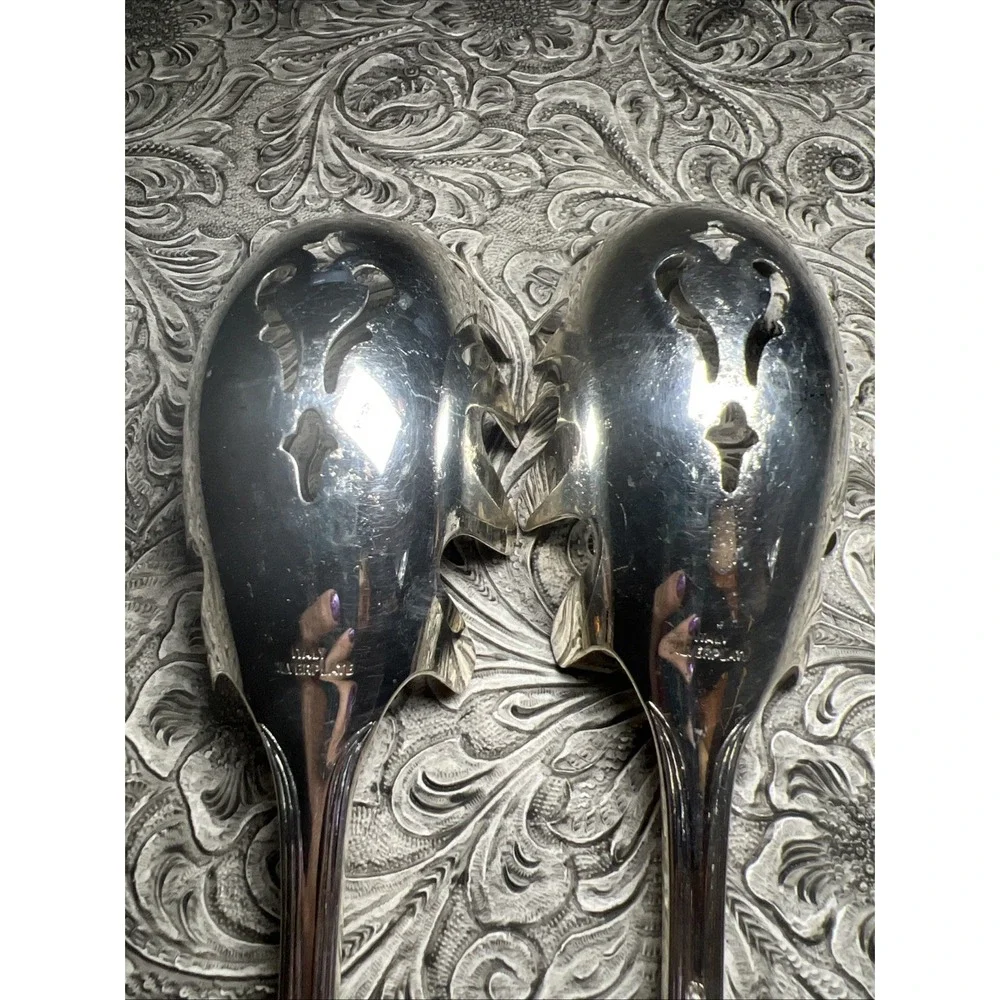 Gorham Heritage Silver-plated Spaghetti Serving Spoon Made In Italy X‎ 2